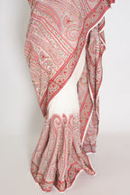 Koli | White and Red Georgette Saree | Lightweight Festive Partywear