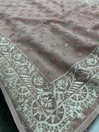 Embroidery Work Mauve Georgette Cocktail Saree