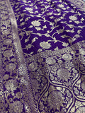Liza : Purple and Gold Dola Silk Banarasi Saree