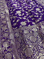 Liza : Purple and Gold Dola Silk Banarasi Saree