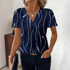 Fashion Casual Printing V-neck Top