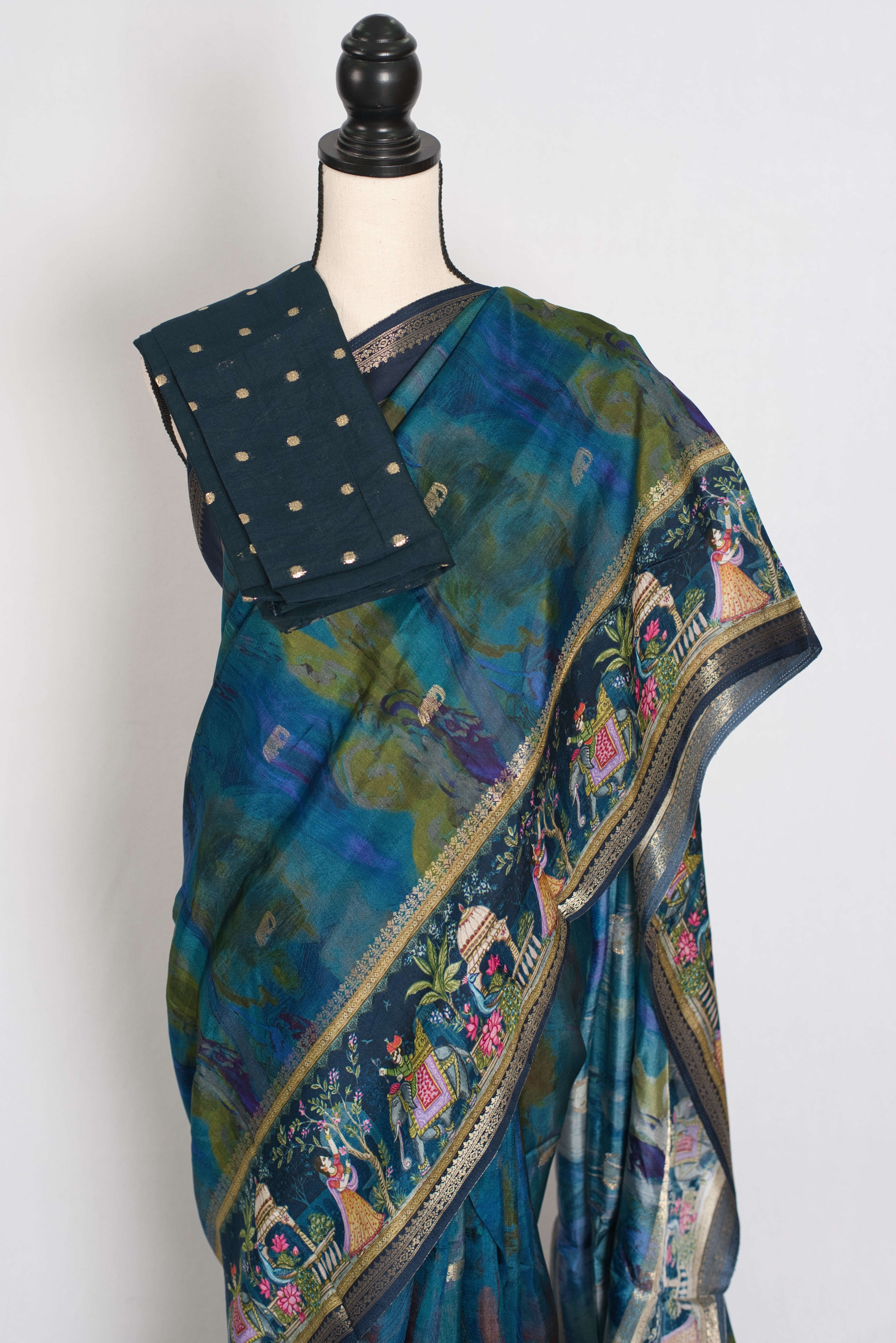 Mumtaz | Blue Dola Silk Banarasi Saree | Contemporary Luxury