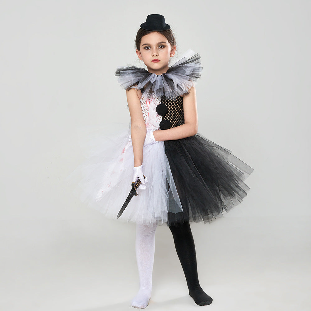 Halloween Soul Clown Girls' Dress Suit