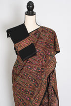 Pritha | Black Georgette Saree | All-Over Intricate Kashmiri Embroidery Jaal