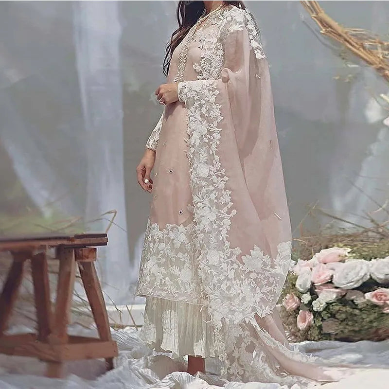 Arabic India Prom Dresses With Sarees Long SLeeves Lace Appliques shyamalbhumika Traditional Evening Party Dress customized