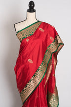 Haripriya : Red and Green Bridal Banarasi Silk Saree