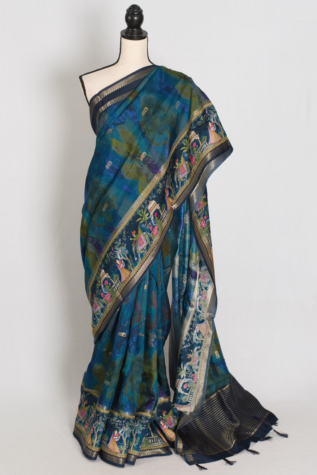 Mumtaz | Blue Dola Silk Banarasi Saree | Contemporary Luxury