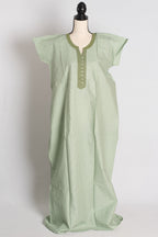 Printed Green Pure Cotton Indian Women Nighty in Regular Size