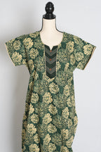 Printed Green Pure Cotton Nightwear in Regular Size — Style B (Sep)