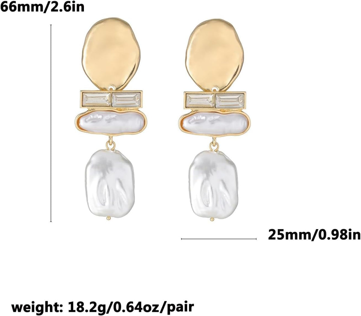 Statement Pearl Dangle Earrings, Gold and Large Pearl