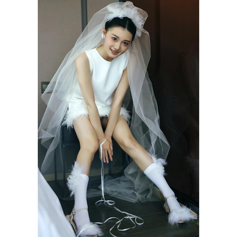 Satin White Simple Light Wedding Dress