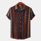 Summer Men's Clothing Printing Casual Retro Shirt Men