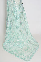 Ishq | Sea Green Soft Net Saree | Ready-To-Wear Set with Size 36 Stitched Blouse