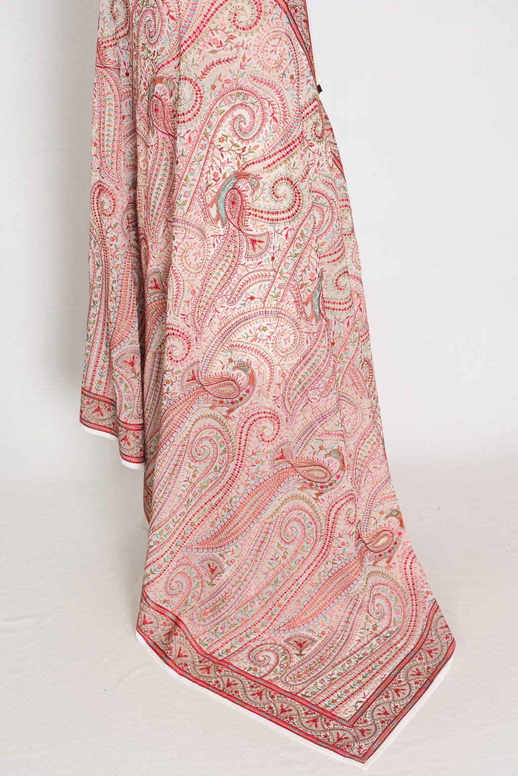 Koli | White and Red Georgette Saree | Lightweight Festive Partywear