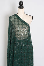 Heena | Dark Green Soft Net Sequin Saree | Bollywood Partywear