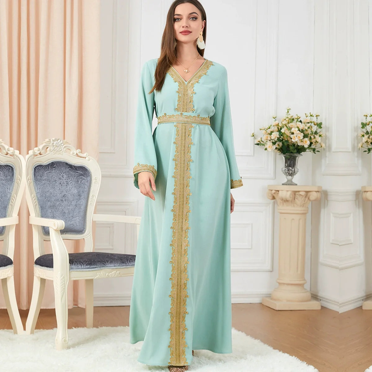 Eid Muslim Party Dress for Women Abaya Emboridery Jalabiya Morocco Dresses Abayas Kaftan Abaya Islam Vestidos Arab Long Robe