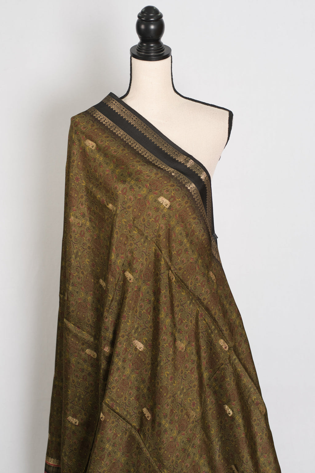 Dilshad | Henna Green Dola Silk Banarasi Saree | Perfect for Mehendi Ceremony