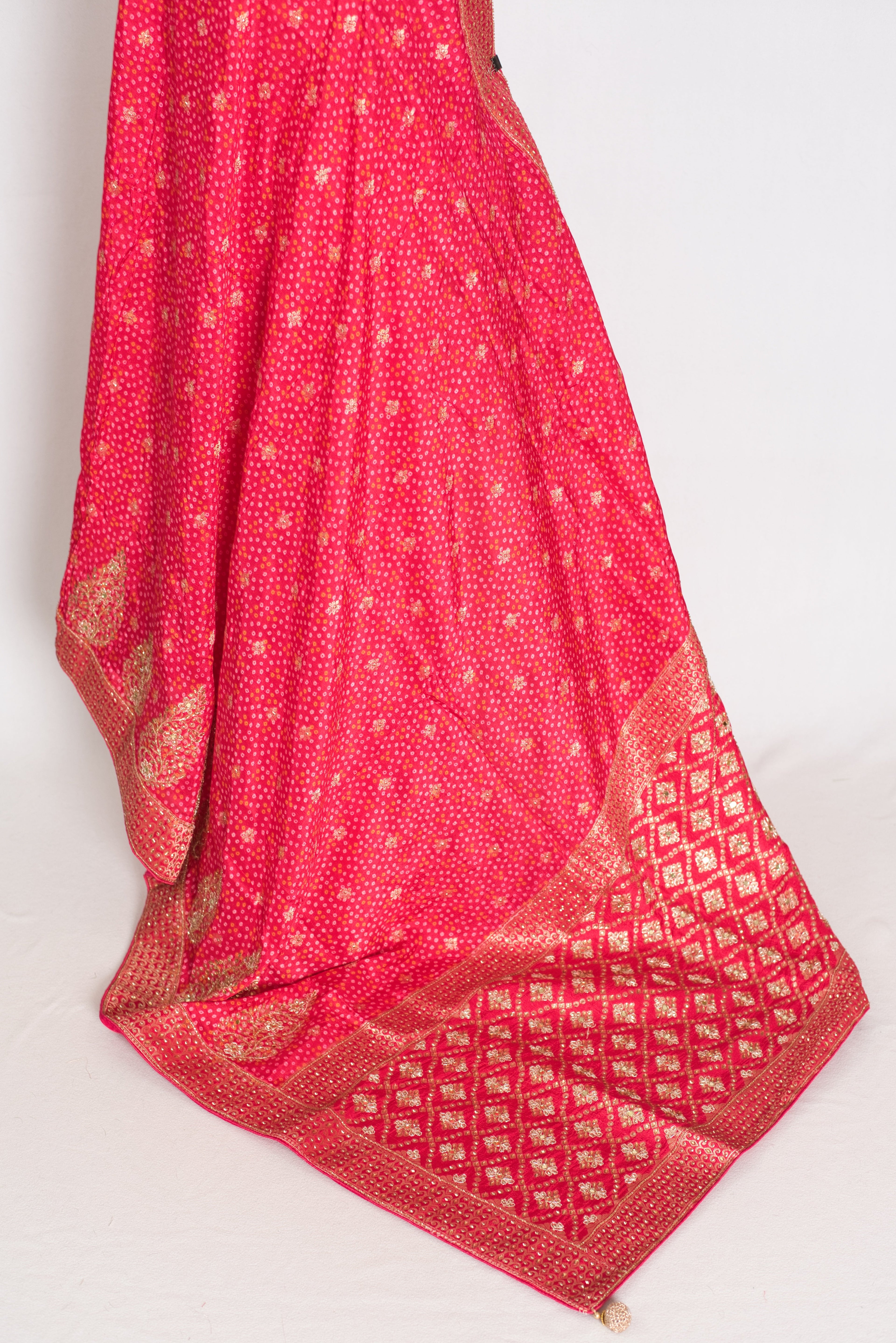 Mili | Hot Pink Dola Silk Embroidery Saree | Sequins & Zari Accents
