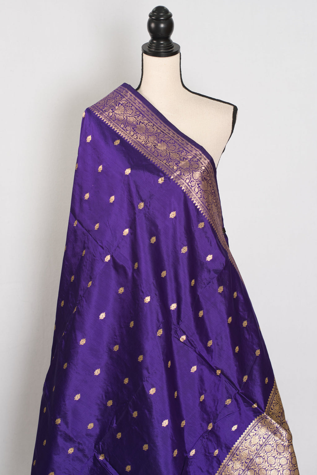 Mahua | Silk Mark Certified Pure Katan Banarasi Saree | Purple & Antique Gold