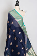 Damini : Silk Mark Certified Organza Banarasi Saree with 36 Size Stitched Blouse