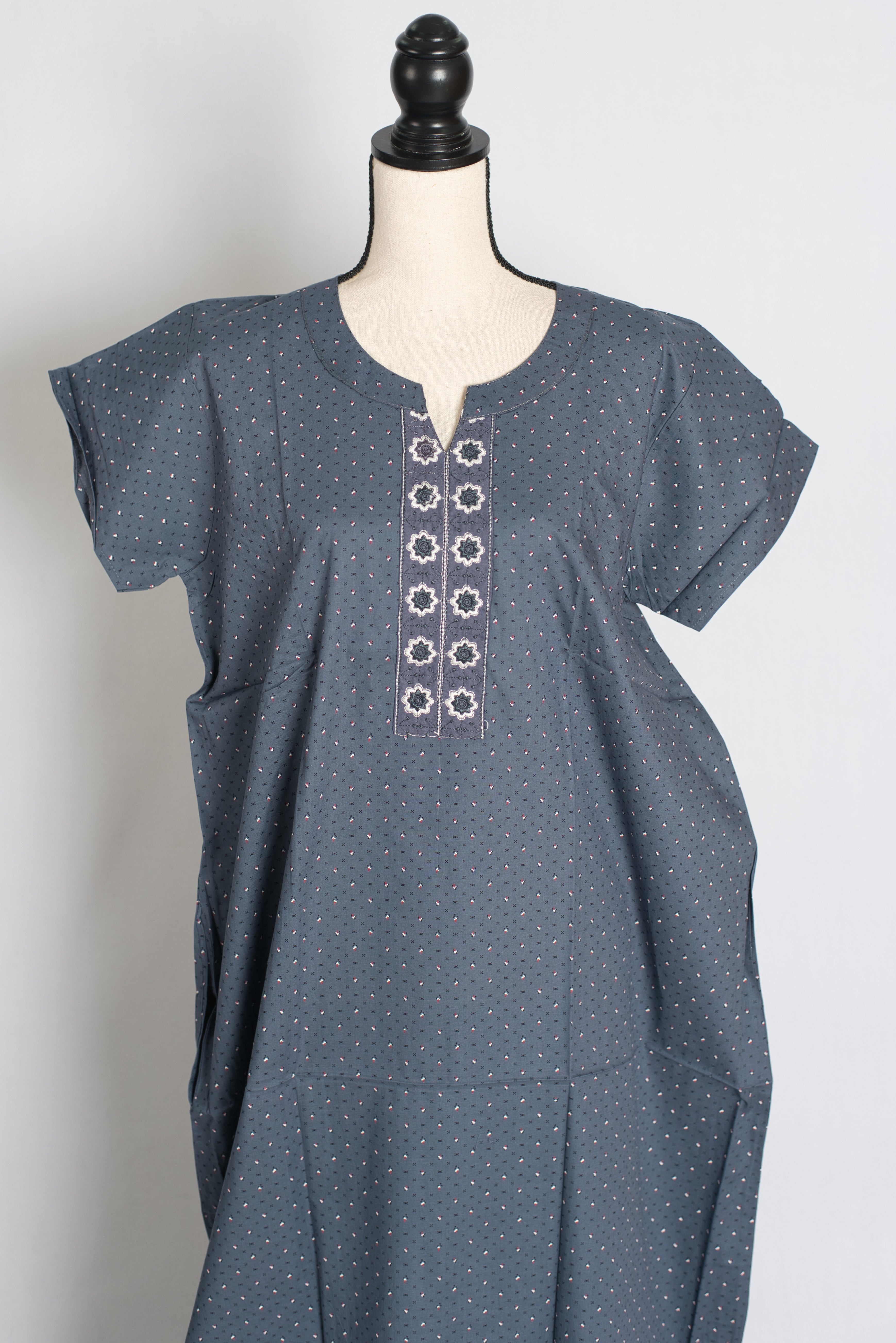 Printed Grey Pure Cotton Nightwear in Regular Size