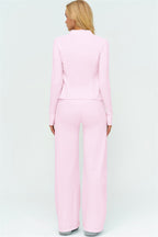 The Twirl Zip Jacket Halter Tank Top New Straight Leg Pants 3-Piece Set