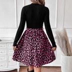 Retro Flare A-Line Elegant Casual Long-Sleeve Dress