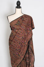 Pritha | Black Georgette Saree | All-Over Intricate Kashmiri Embroidery Jaal