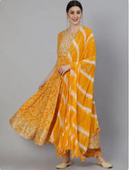 Indian Women's Traditional Clothing Set With Printed 3-piece Pure Cotton Set
