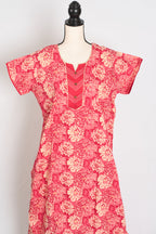 Printed Pink Women Indian Cotton Nighty in Regular Size