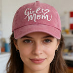 Girl Mom Hats Mothers Birthday Gifts For Women, Adjustable Embroidered Wash Cotton Baseball Cap