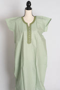 Printed Green Pure Cotton Indian Women Nighty in Regular Size