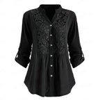 Women's Solid Color Casual Loose V-neck Shirt