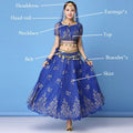 Bollywood Dress Costume Women Indian Dance Set Belly Dance Sari Clothing Belly Dance Performance Clothes Chiffon Dance Set New