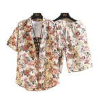 Men'ssummer Tropicalprinted Short Sleeved Shirt and Shorts Setcasual and Fashionablesuitable for Beach Vacationsand Dailyoutings