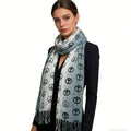 Understated Elegance Subtle Pattern Scarf Grey Printed Scarf,vacation,daily Life,evening Party,Office Appropriate Subtlety For Women Men