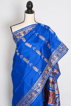 Nila | Royal Blue and Gold Handwoven Swarnachari Pure Silk Saree