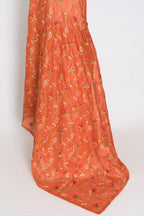 Anjani | Vibrant Orange Blended Kota Silk Saree | Soft, Flowy Machine Embroidery