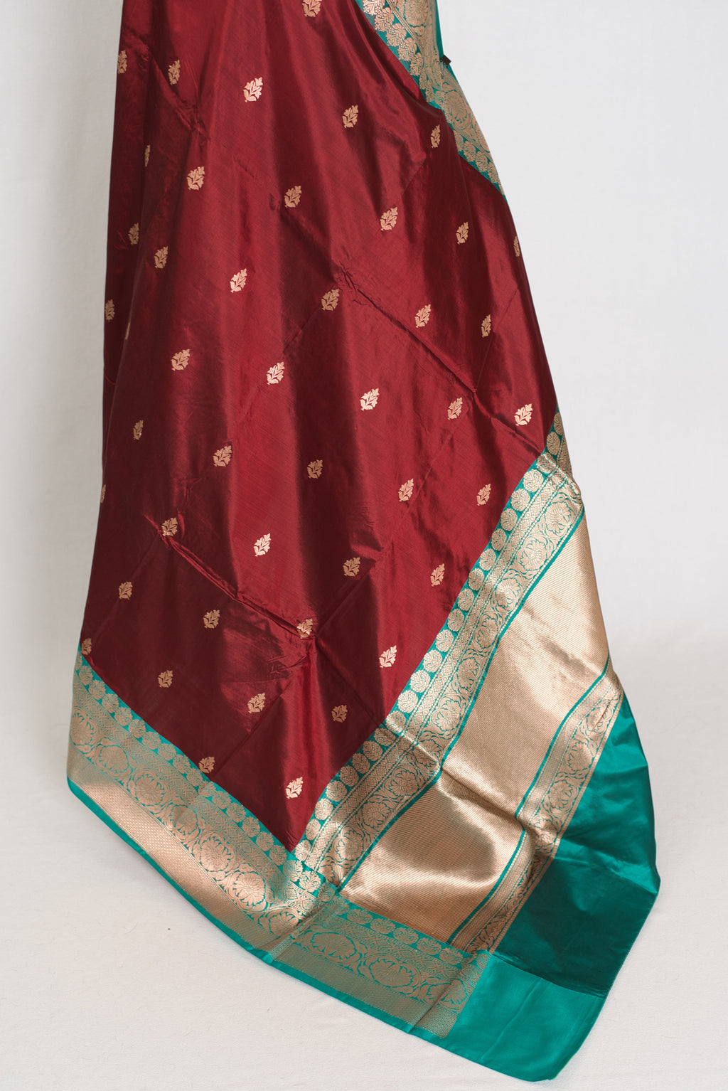 Kalpana | Brown Pure Katan Silk Banarasi Saree with 40 Size Stitched Blouse