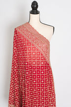 Eva | Red and Gold Georgette Bridal Saree | Royal Festive & Wedding Wear