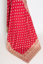 Reshma | Rosy Pink Designer Satin Saree | Royal Bridal & Festive Wear