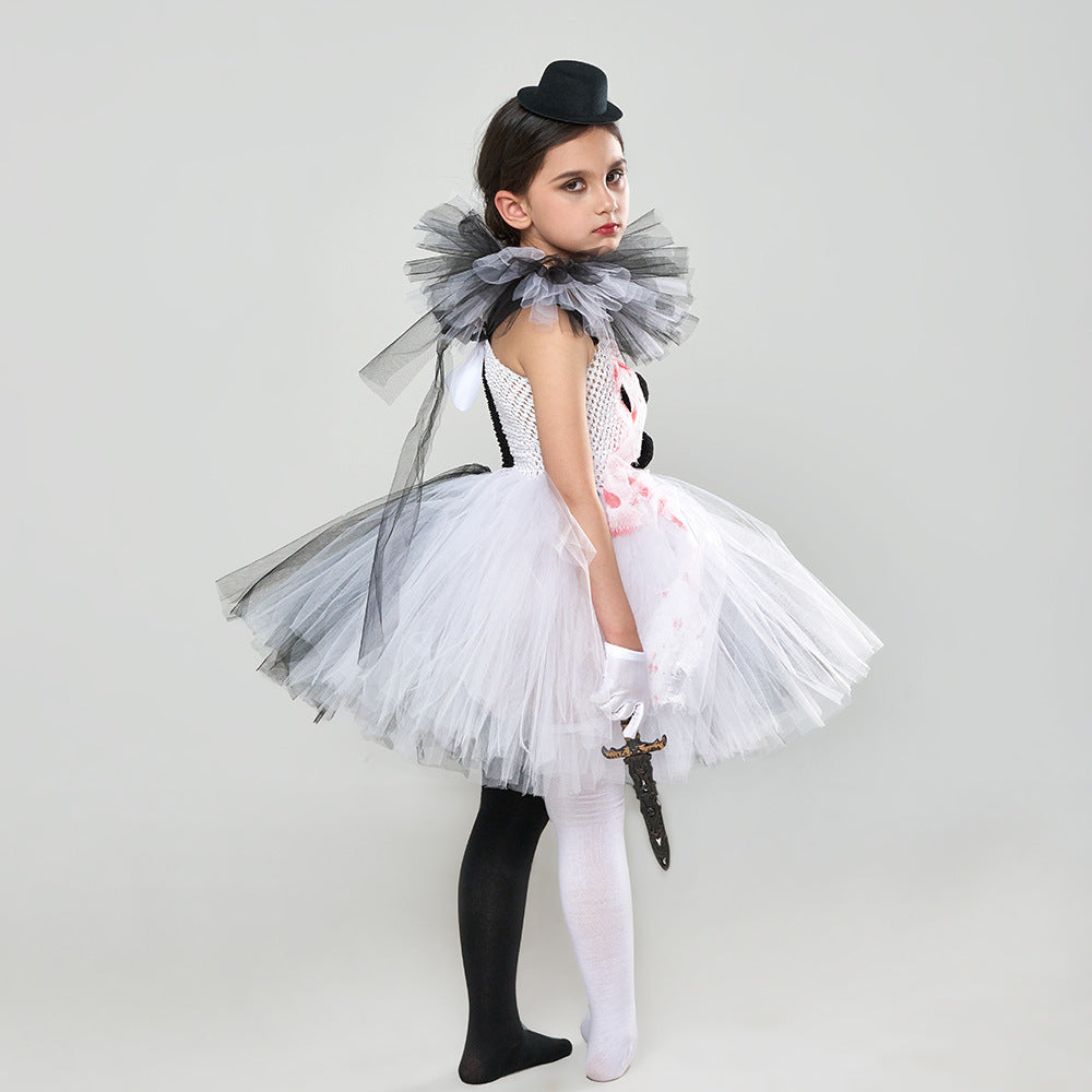 Halloween Soul Clown Girls' Dress Suit