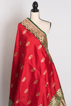 Haripriya : Red and Green Bridal Banarasi Silk Saree