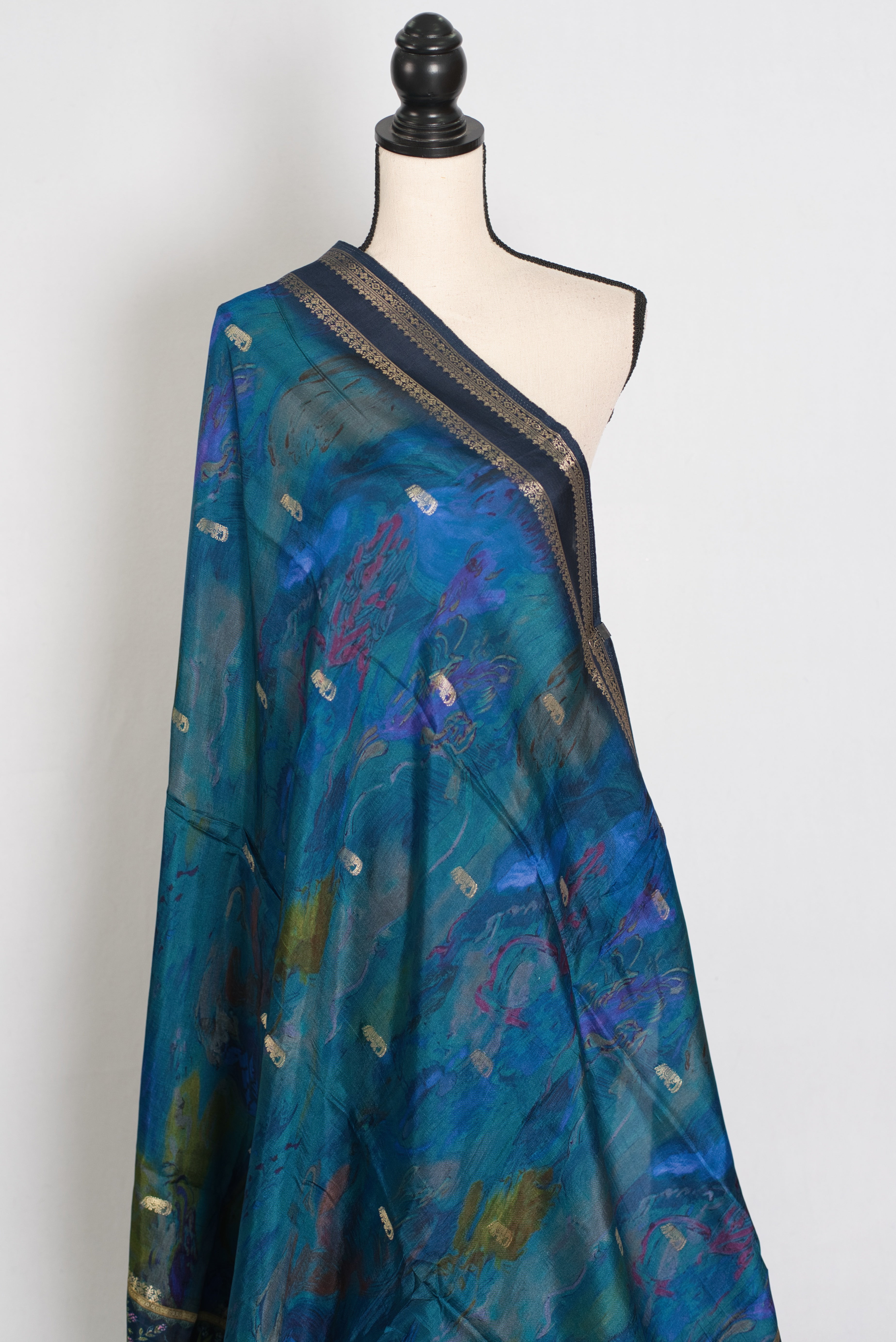 Mumtaz | Blue Dola Silk Banarasi Saree | Contemporary Luxury