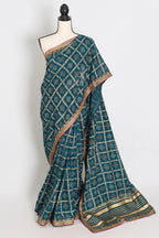 Gini | Greenish Blue Gharchola Saree| Budget-Friendly Lightweight Festive Wear