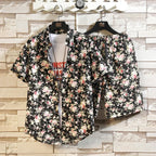 Men'ssummer Tropicalprinted Short Sleeved Shirt and Shorts Setcasual and Fashionablesuitable for Beach Vacationsand Dailyoutings