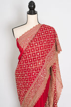 Eva | Red and Gold Georgette Bridal Saree | Royal Festive & Wedding Wear