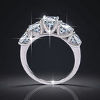 S925-stamped Lab-grown Moissanitezirconia Womens Eco-friendly Silver Ring