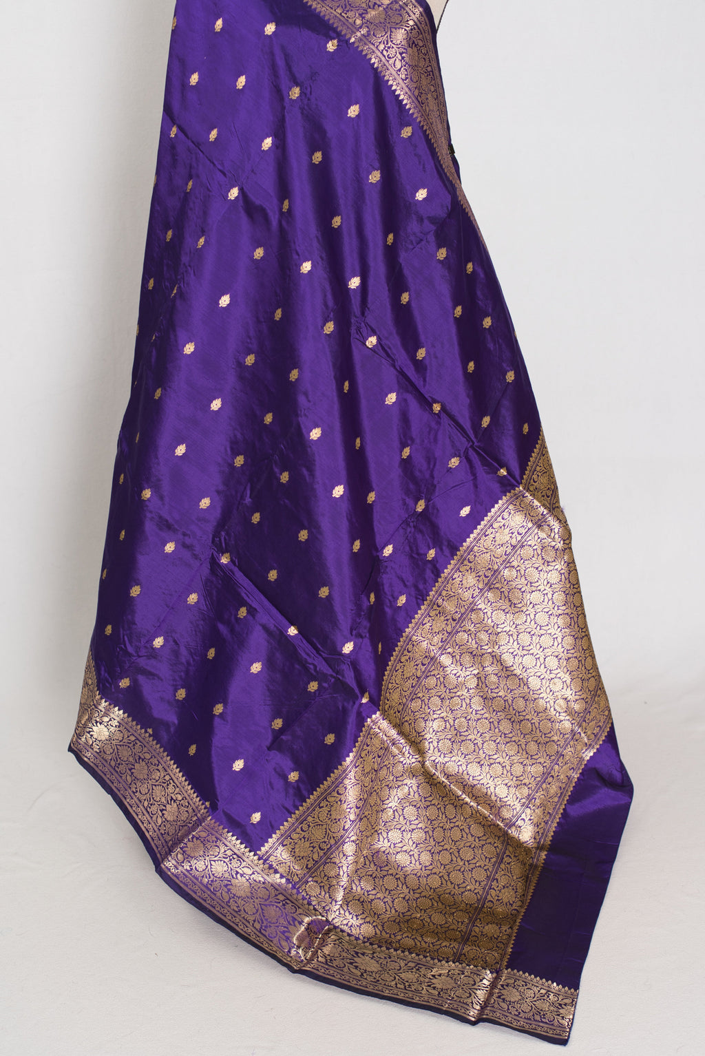 Mahua | Silk Mark Certified Pure Katan Banarasi Saree | Purple & Antique Gold