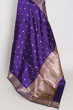 Mahua | Silk Mark Certified Pure Katan Banarasi Saree | Purple & Antique Gold